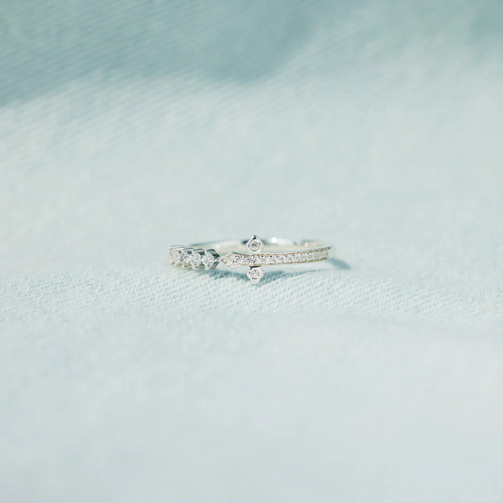 God Pavé Sideways Cross Ring