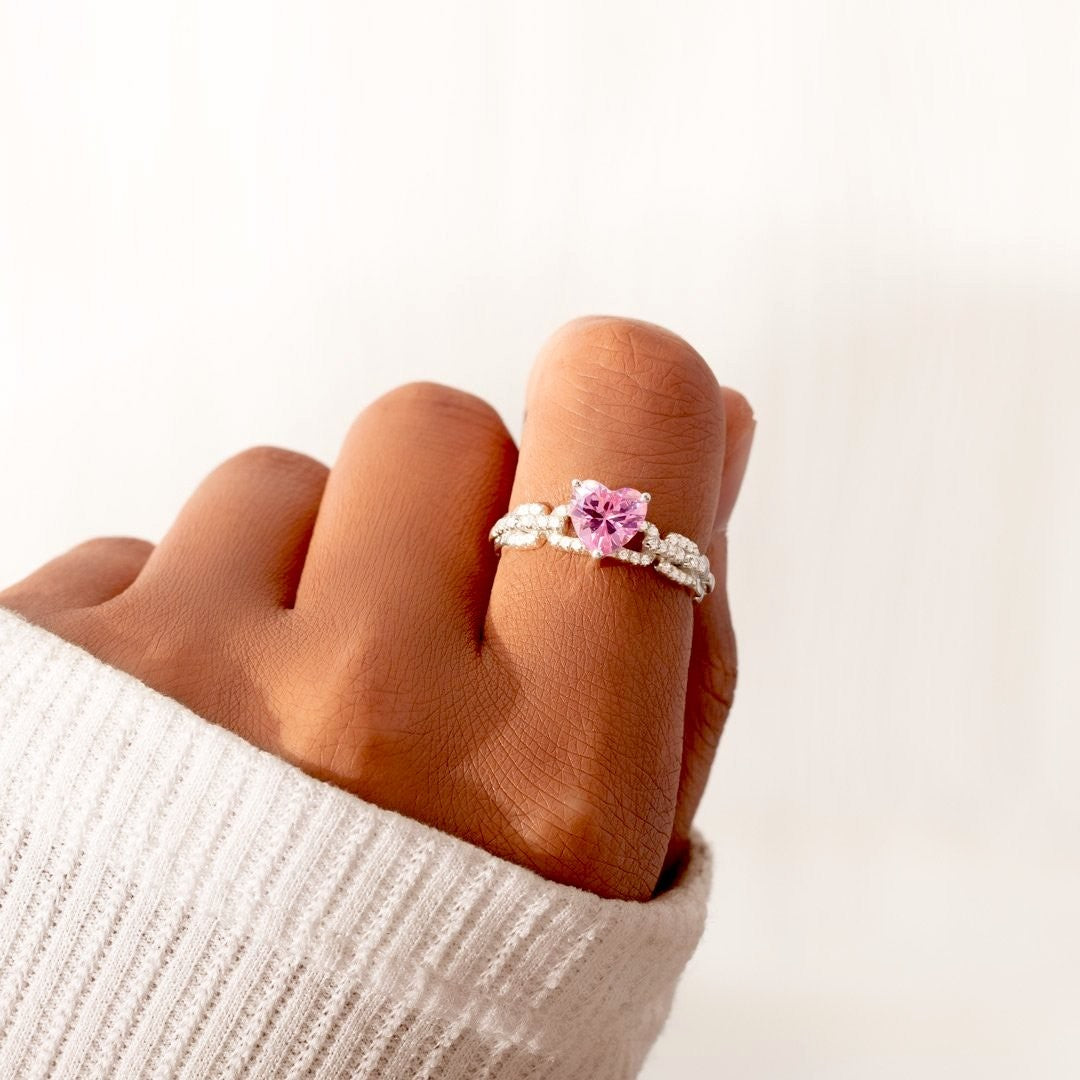 Granddaughter Heart Silver & Link Ring