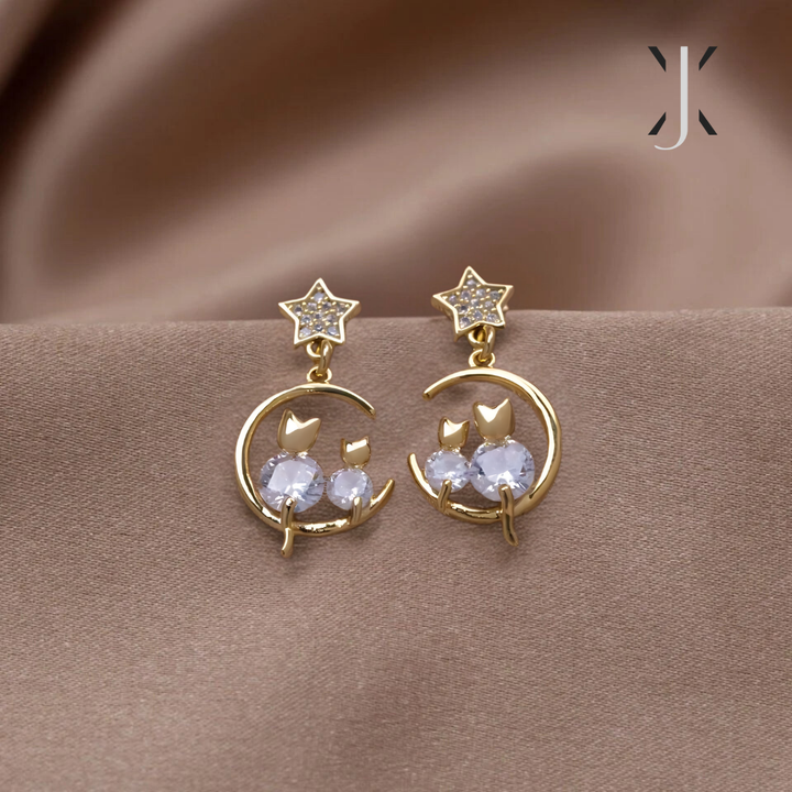 Pendientes de gato y luna