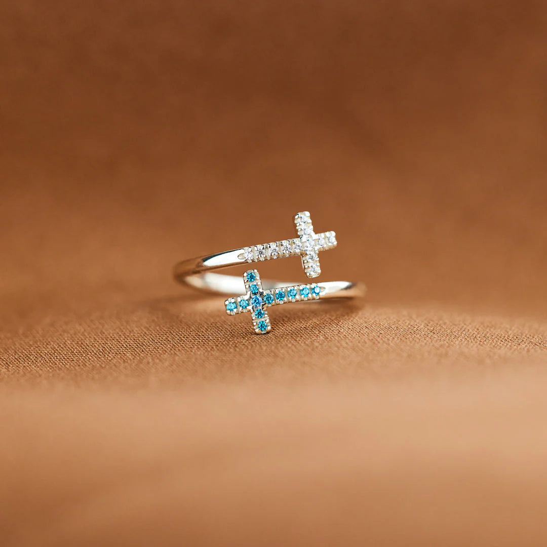 Pavé Double Cross Ring