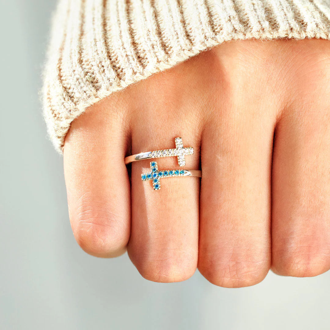 Pavé Double Cross Ring