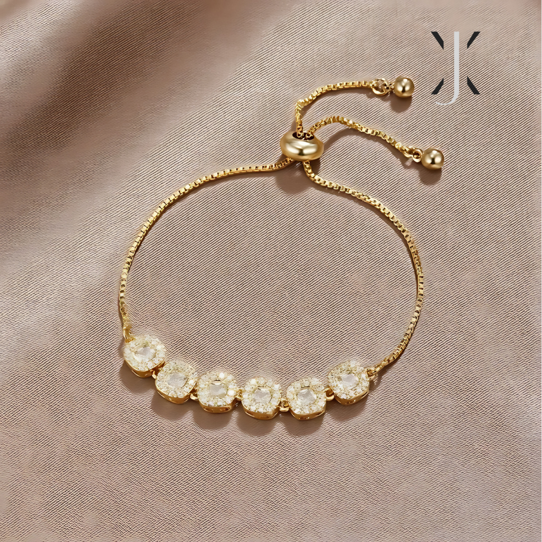 Pulsera de lujo con cristales redondos