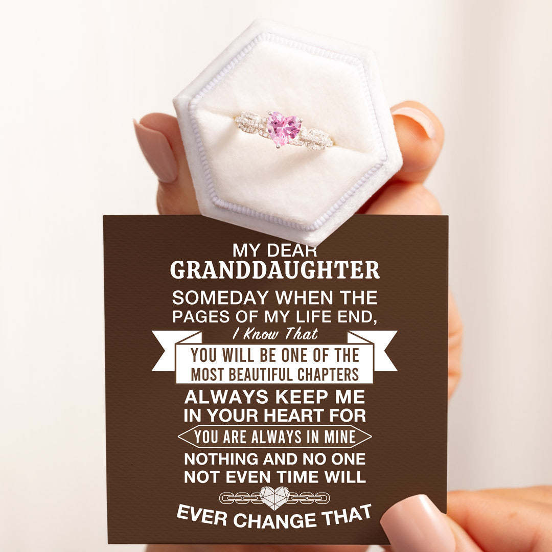 Granddaughter Heart Silver & Link Ring