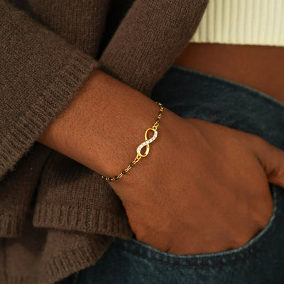 Golden Infinity Beaded Bracelet