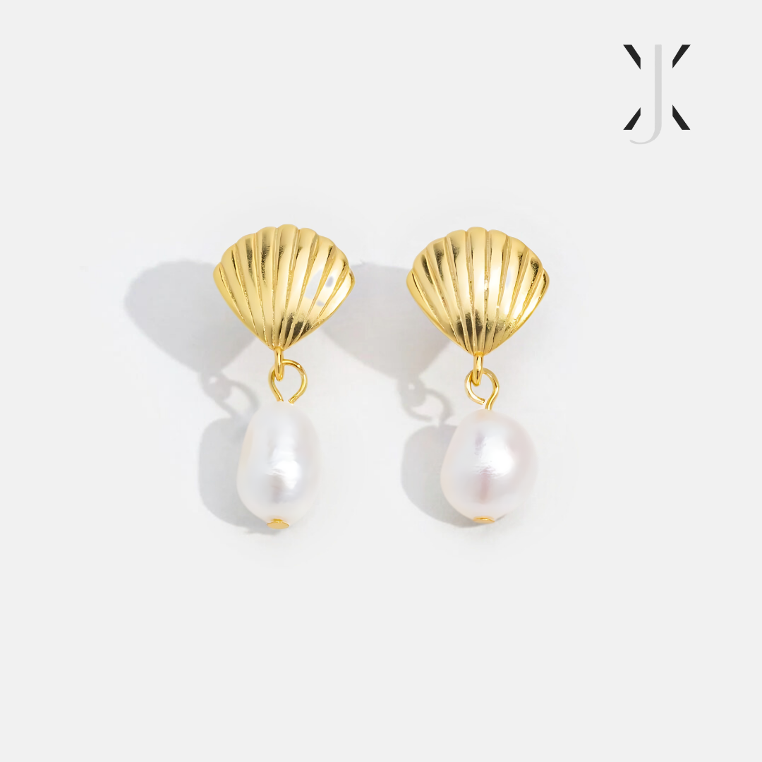Pendientes de concha y perla