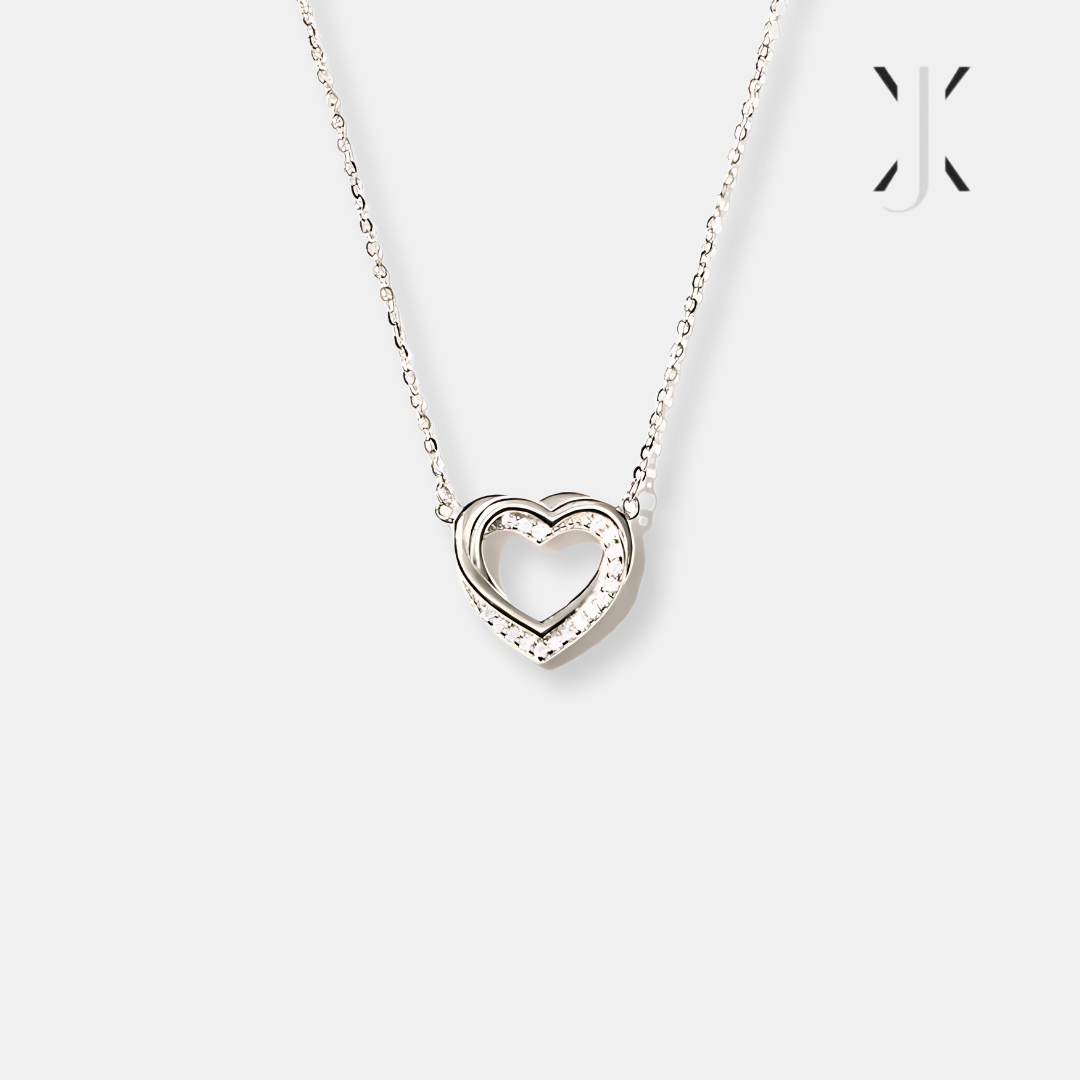 Pavé Linked Hearts Necklace