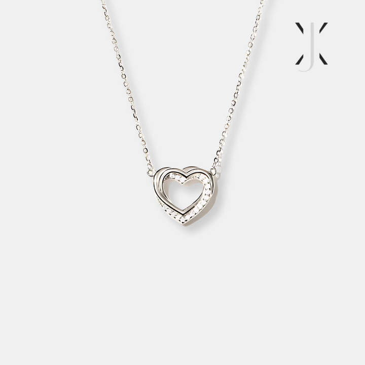 Pavé Linked Hearts Necklace