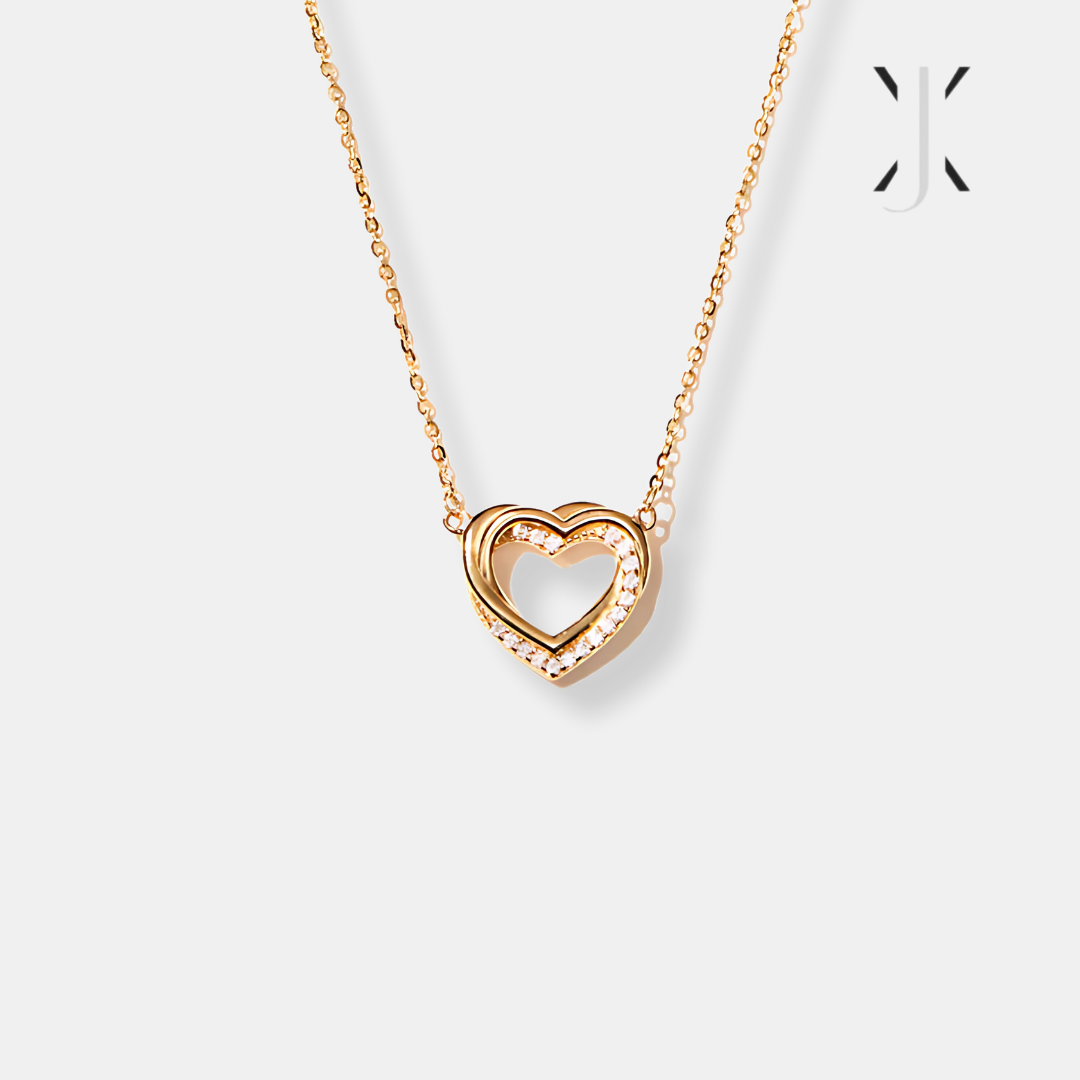 Pavé Linked Hearts Necklace
