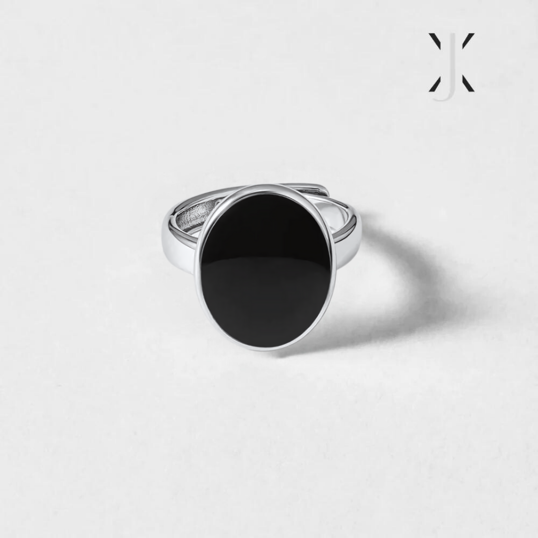 Anillo ovalado negro