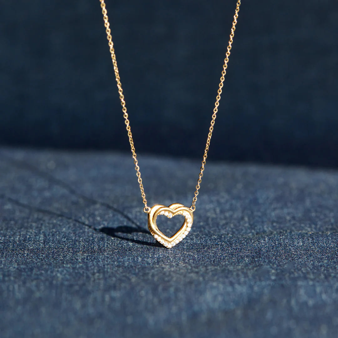 Pavé Linked Hearts Necklace