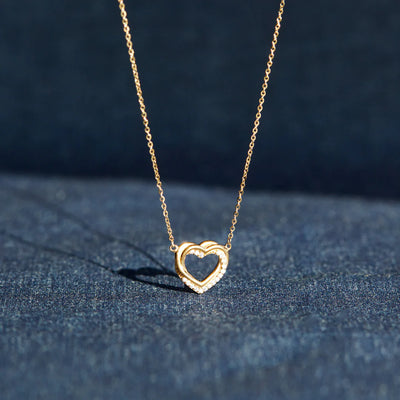 Pavé Linked Hearts Necklace