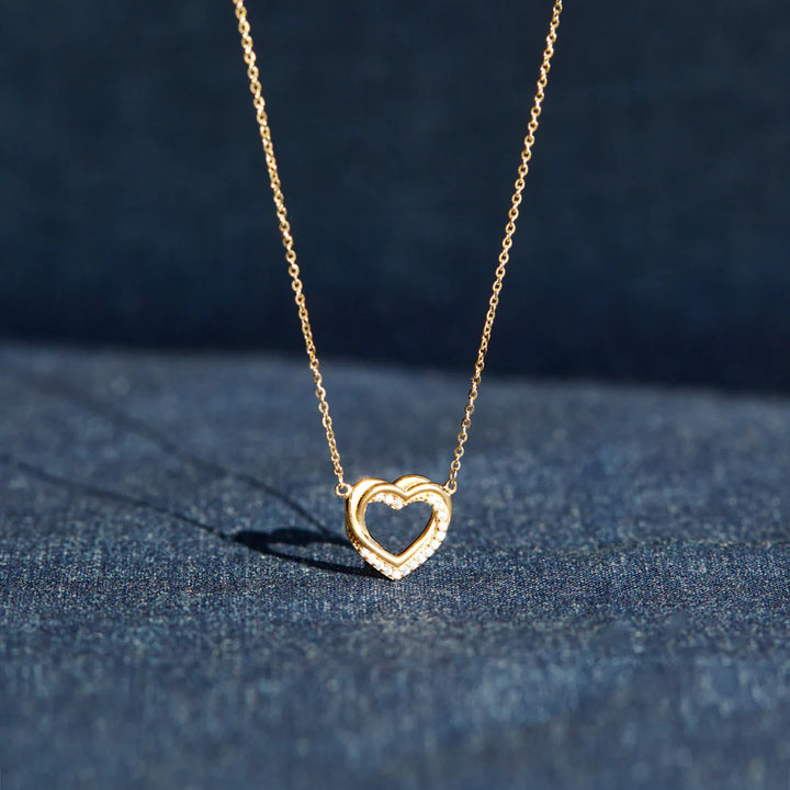 Pavé Linked Hearts Necklace