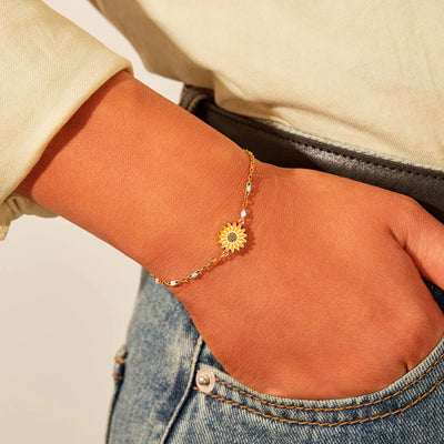 Sunflower Flower Bracelet