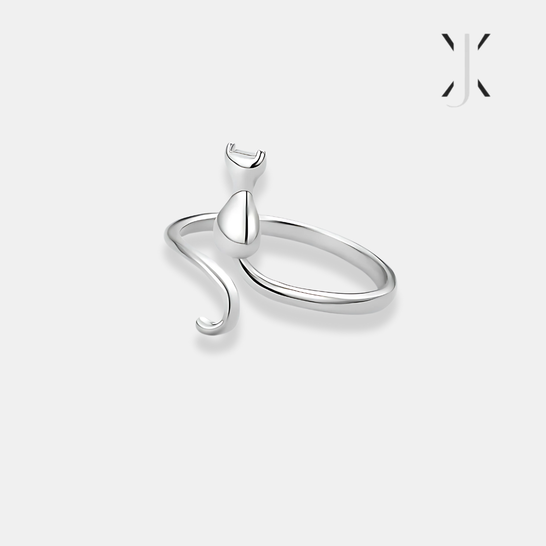 Midnight Cat Silver Ring