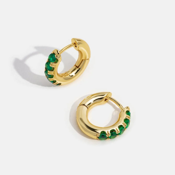 Pendientes de aro verde esmeralda
