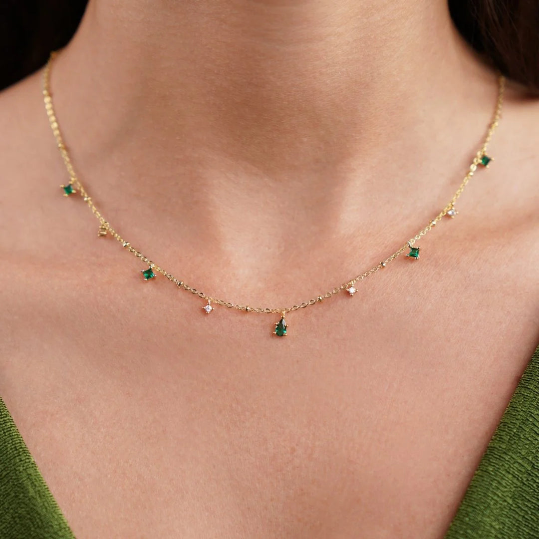 Collar de oro con cristales Emily