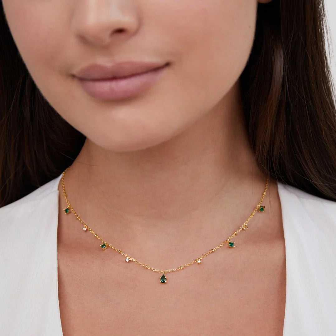 Collar de oro con cristales Emily