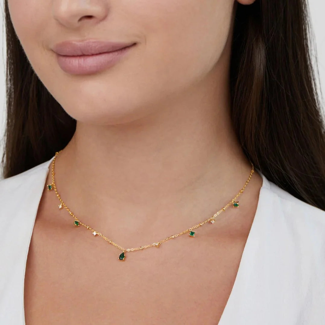 Collar de oro con cristales Emily
