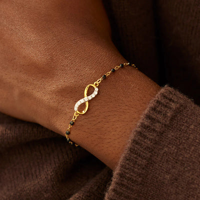 Golden Infinity Beaded Bracelet