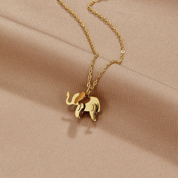 Collar de elefante dorado