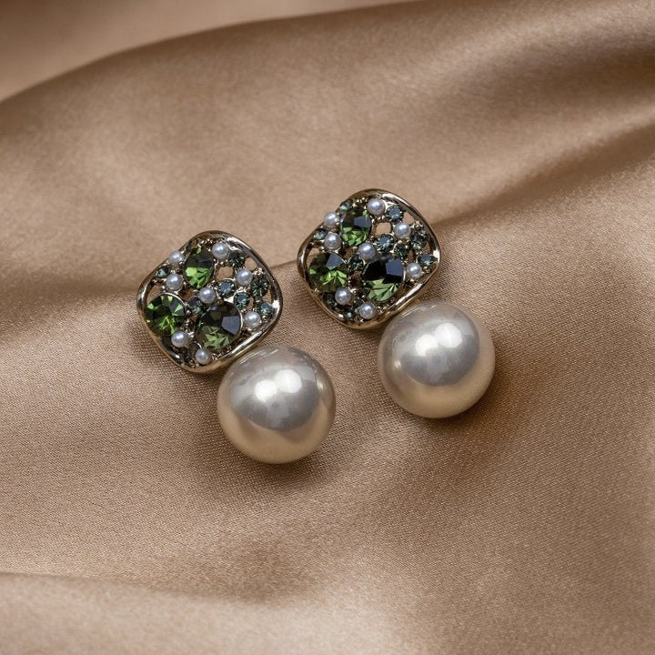 Pendientes de perlas de cristal de lujo