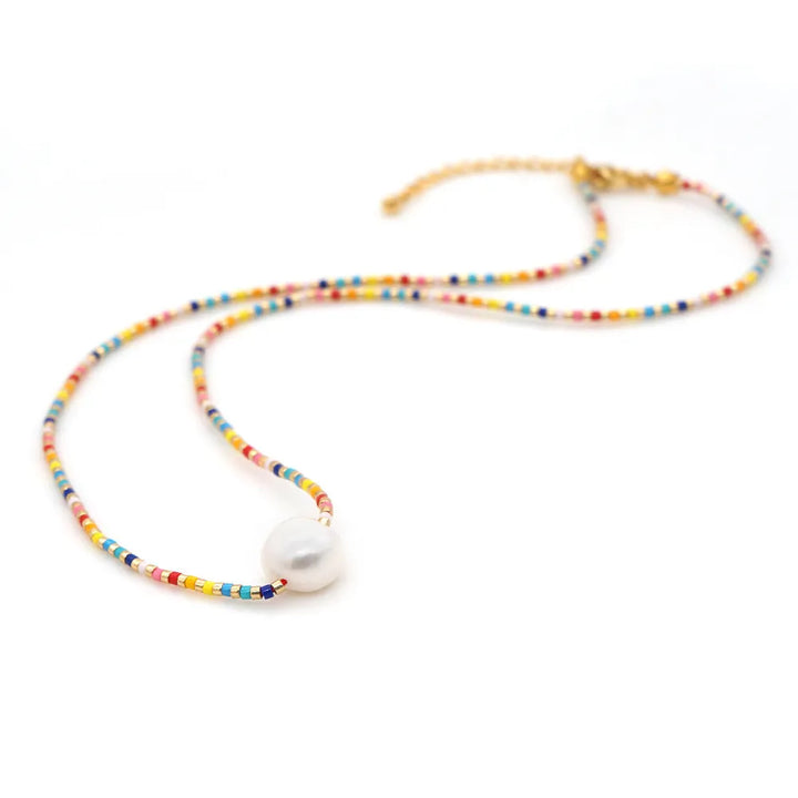 Rainbow Pearl Necklace