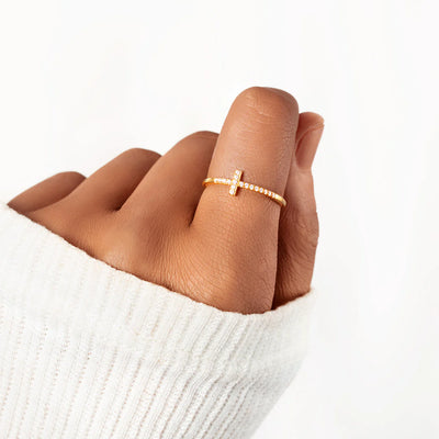 Elegant Cross Band Ring
