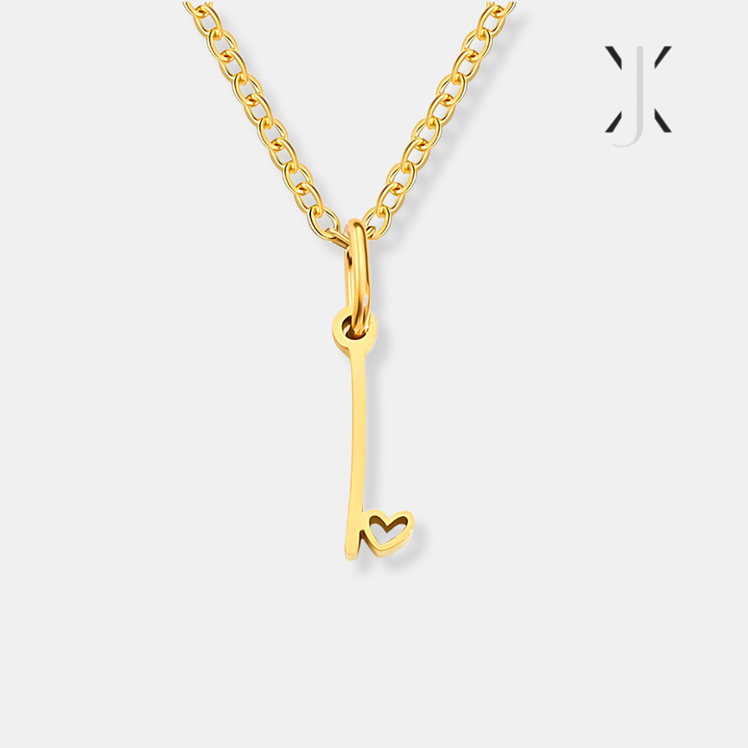 Gold Letter Heart Necklace