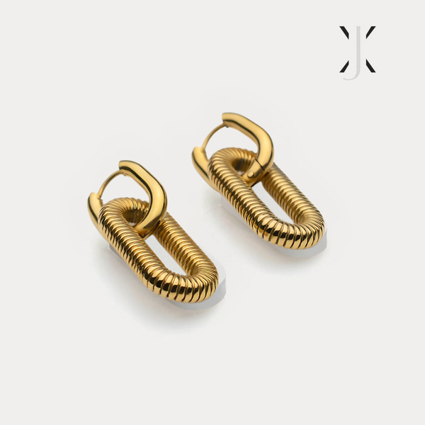 Ribbed Link Earrings