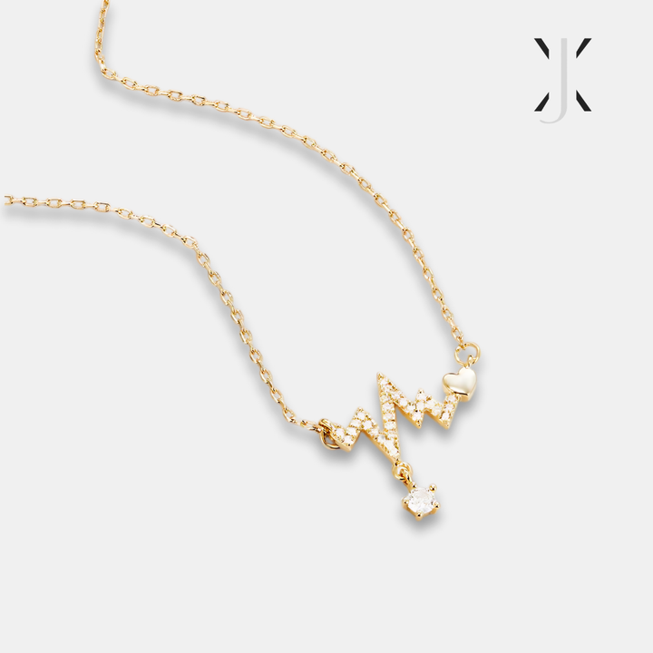 14K Gold Heartbeat Necklace