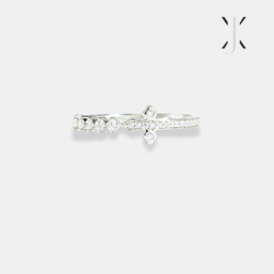 God Pavé Sideways Cross Ring
