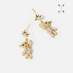 Crystal Teddy Bear Earrings