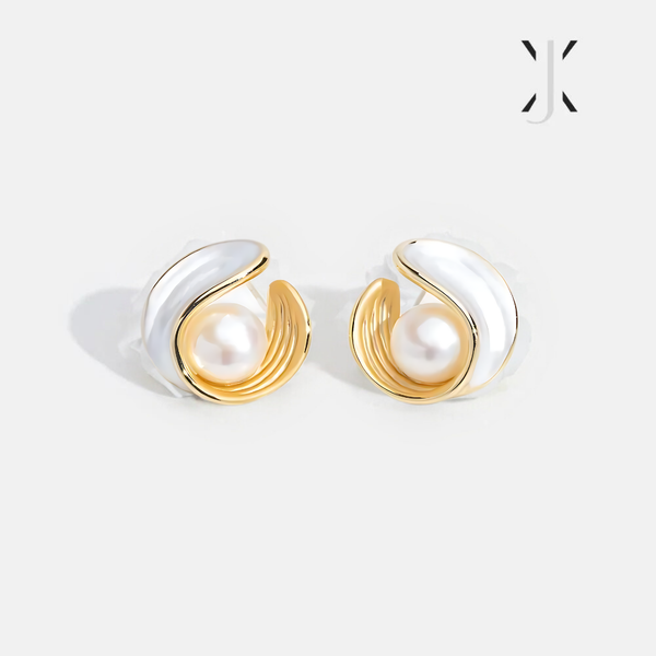 Timeless Pearl Wave Earrings