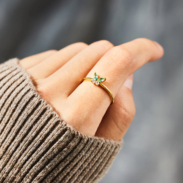 Strength Green Butterfly Ring