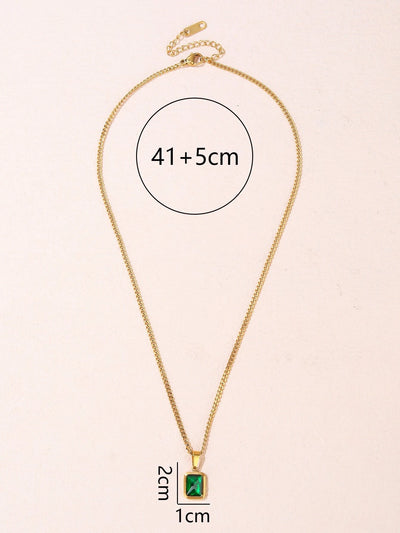 Zirconia Rectangle Pendant