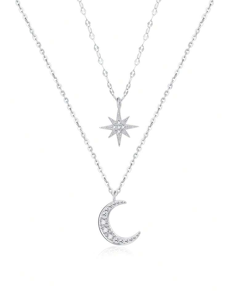 Crescent Moon & Star Necklace