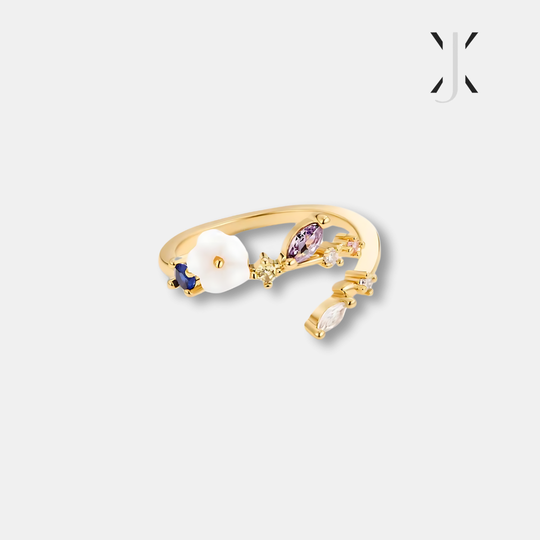 Kristal Zirkon Blumenring