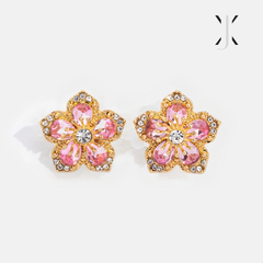 Blooming Crystal Flower Earrings