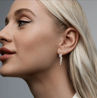 18K Gold Leaf Drop Earrings