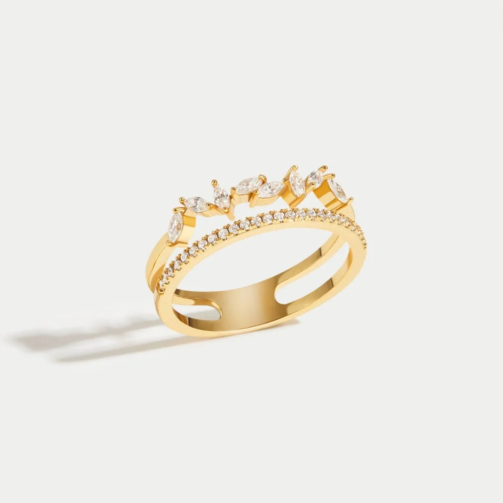 18K Gold Mia Crystal Ring