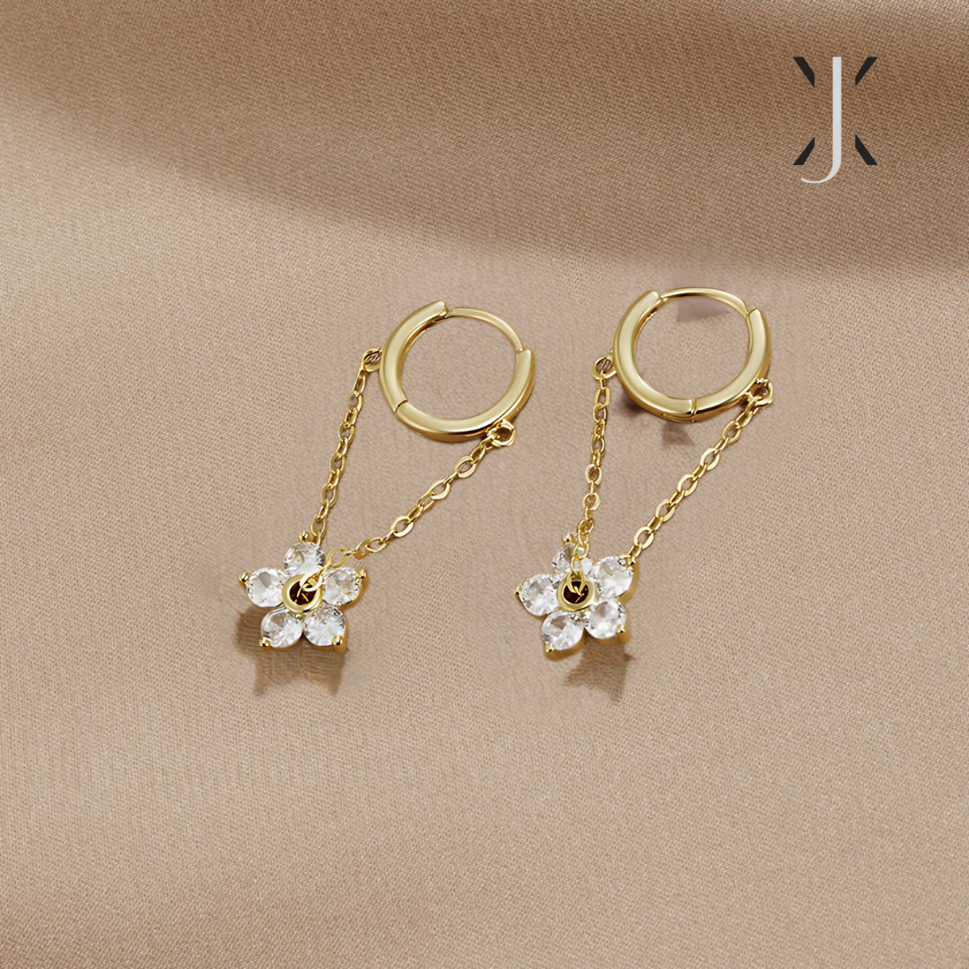 Blooming Petal Crystal Earrings