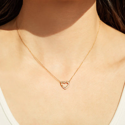 Pavé Linked Hearts Necklace