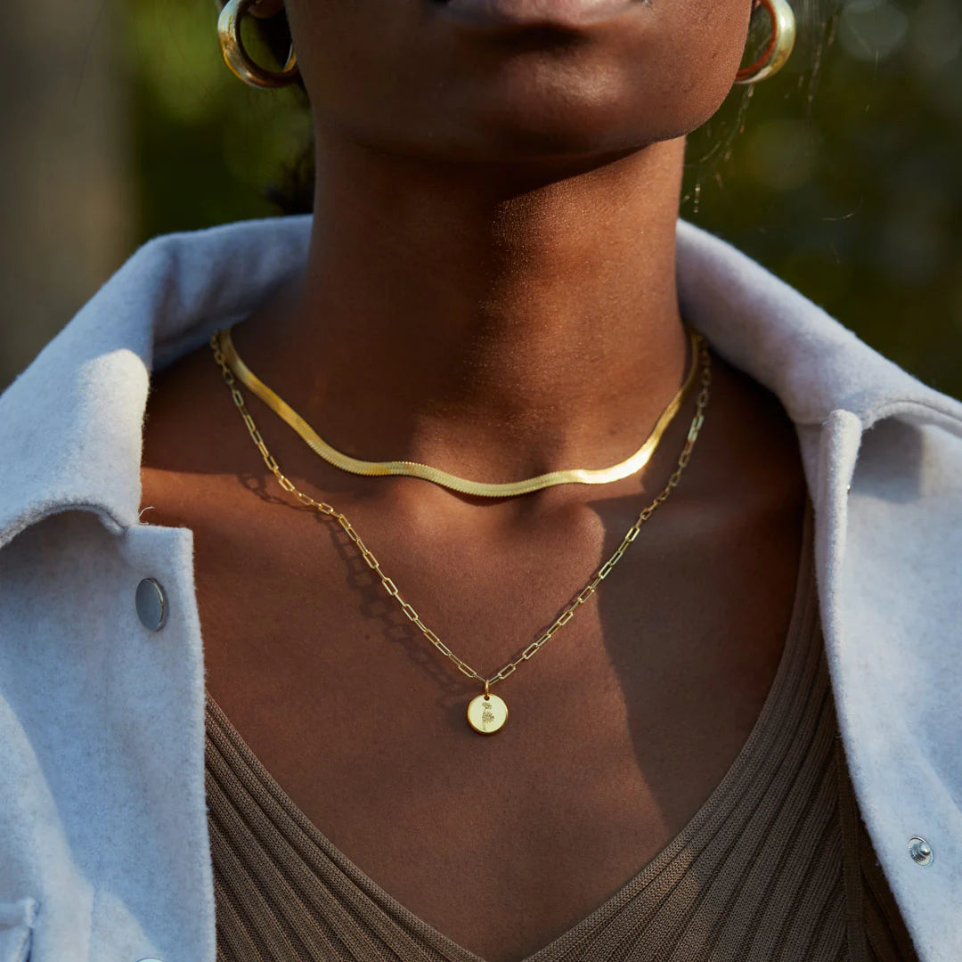 Birth Flower Double-Layer Necklace