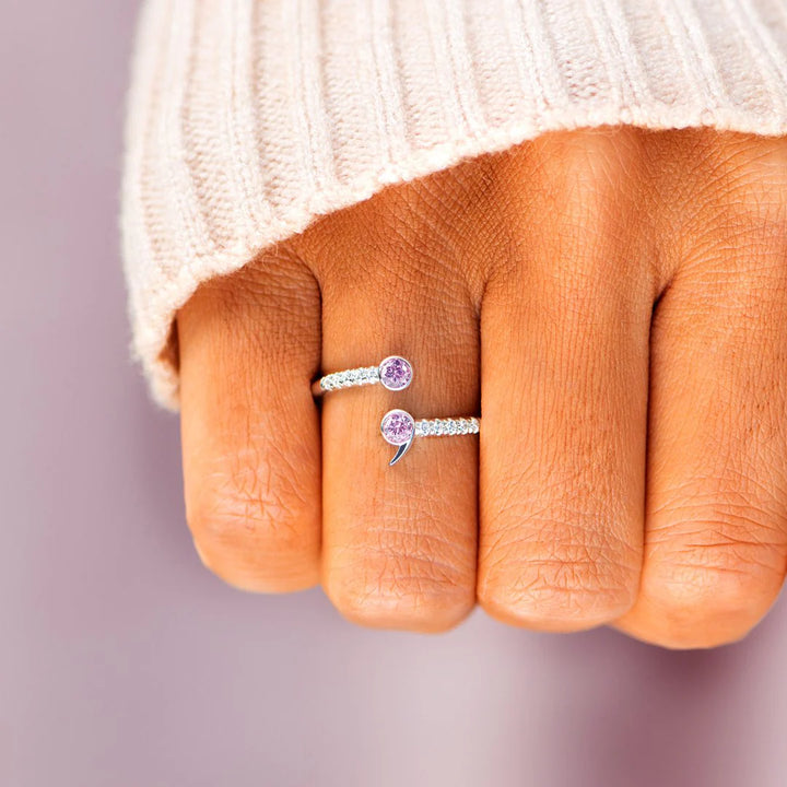 Pavé Semicolon Ring