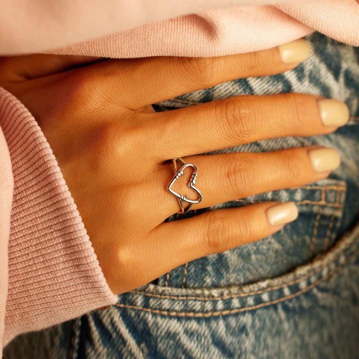 Silver Heart Wire Ring