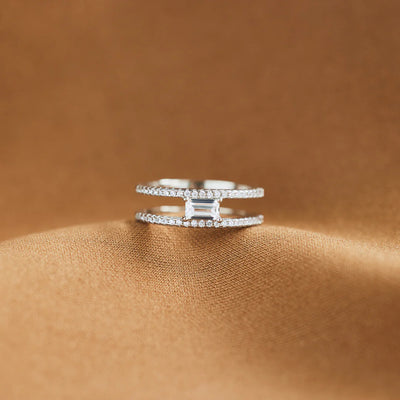 Square Cut Double Band Ring