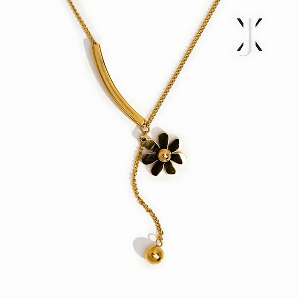 Golden Daisy Tassel Necklace