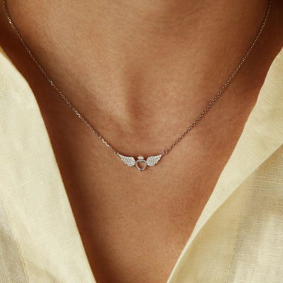 Angel Heart Wings Necklace