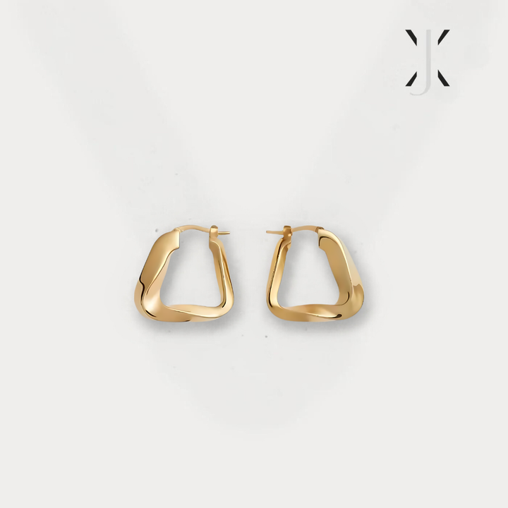 Twist Triangle Hoop Earrings