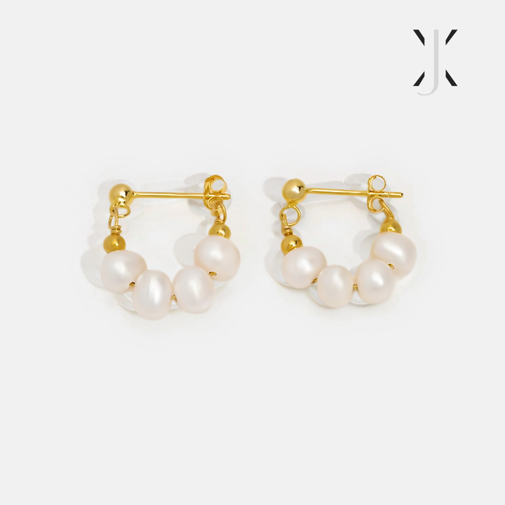 Celine Pearl Hoop Earrings